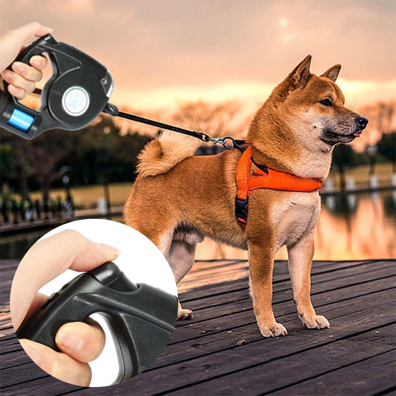 LED Flashlight Extendable Dog Leash - Companion Pet Supply