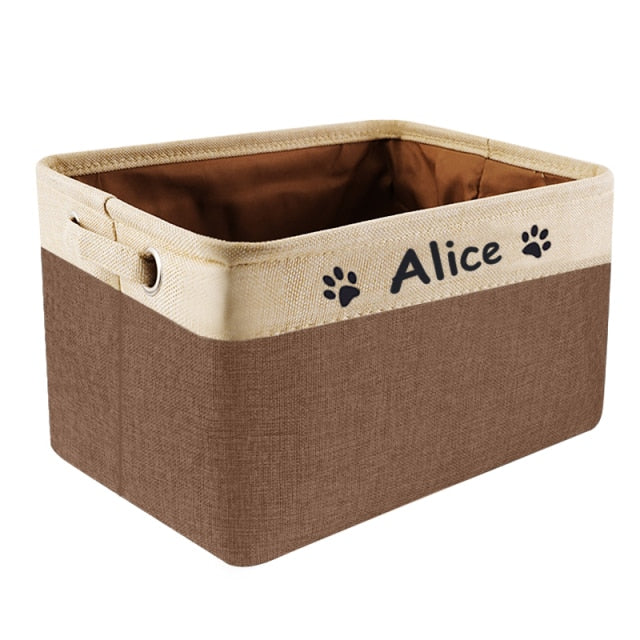 Personalized Pet Toy Foldable Storage Basket - Companion Pet Supply